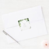 Groene takken grens bruiloft vierkante sticker (Envelop)