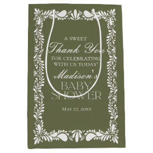 Groene Talavera Tegel Fiesta Baby shower Favors Medium Cadeauzakje