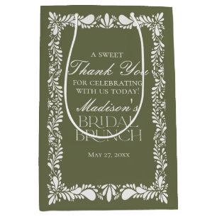 Groene Talavera Tegel Fiesta Bruids Brunch Favors Medium Cadeauzakje