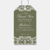 Groene Talavera Tegel Fiesta Verjaardagsfeest Favo Cadeaulabel (Voorkant)