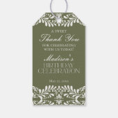 Groene Talavera Tegel Fiesta Verjaardagsfeest Favo Cadeaulabel (Achterkant)