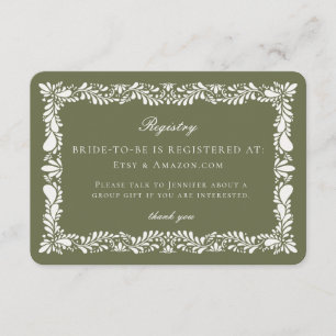 Groene Talavera Tegel Registry Kaart Uitnodigen In