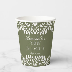 Groene Talavera Tegel Spaans Fiesta Baby shower Papieren Bekers