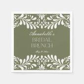 Groene Talavera Tegel Spaans Fiesta Bruids Brunch Servet (Voorkant)