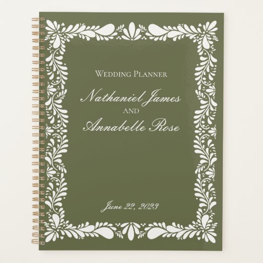 Groene Talavera Tegel Spaans Fiesta Floral Wedding Planner (Voorkant)