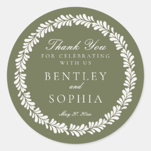 Groene Talavera Tegel Spaans Fiesta Wedding Favori Ronde Sticker