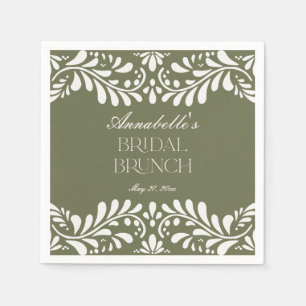 Groene Talavera Tegel Spaanse Fiesta Bruids Brunch Servet