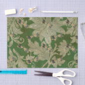  groene Tan Damask Floral Dragonflies Tissuepapier (Craft)