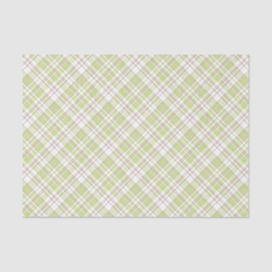 GROENE TAN WITTE PLAID PATRONEN TISSUEPAPIER (Voorkant)
