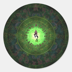 Groene Tara - Bescherming tegen gevaren en lijden Ronde Sticker