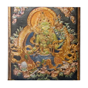 GROENE TARA BUDDHIST DEITY TILE TEGELTJE