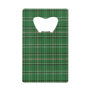 Groene Tartan Creditcard Fles Opener Kredietkaart Flessenopener