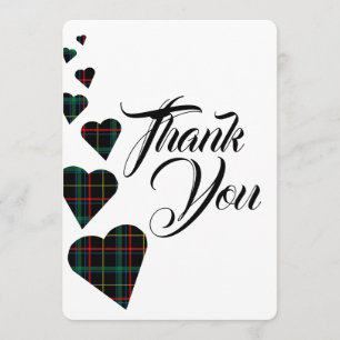 Groene Tartan Dank u kaart