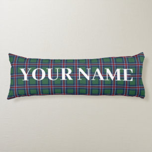 Groene tartan geruite motief gepersonaliseerd lichaamskussen