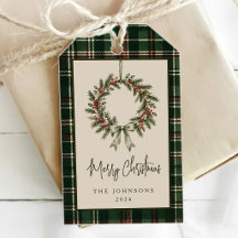 Groene Tartan Kerstkrans 
