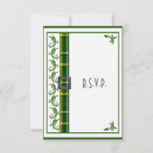 Groene tartan plaid bruiloft R.S.V.P RSVP Kaartje (Achterkant)