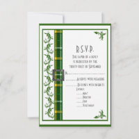 Groene tartan plaid bruiloft R.S.V.P
