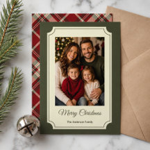 Groene Tartan Plaid Kerst Foto