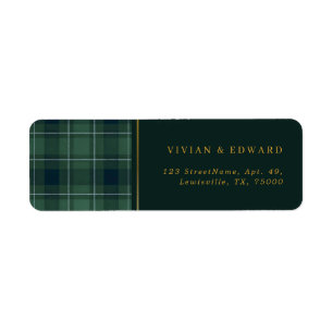Groene Tartan Polo Plaid Vintage Retouradres Etiket