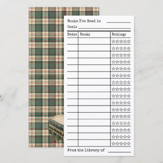 Groene Tartan-Schotse Ruit Leeslijst Tracker Plat 