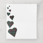 Groene Tartan Tafel Plaats Kaart of Escort Kaart (Binnenkant ongevouwen)