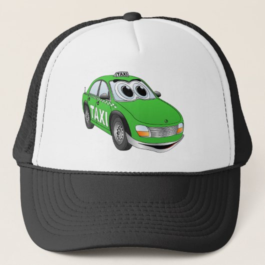 Groene taxicabine Cartoon Trucker Pet (Voorkant)