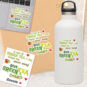 Groene Tea Lover's Vinyl Cutout Sticker Set