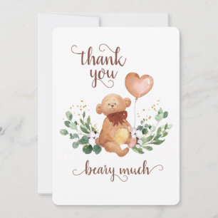 Groene Teddybeer Beary Veel Babyshower Bedankkaart