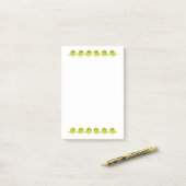 Groene tekenfilm vogel post-it® notes (Op bureau)