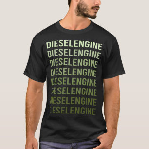 Groene tekst dieselmotor t-shirt