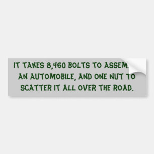 Groene tekst slechte driver, aangepaste bumperstic bumpersticker