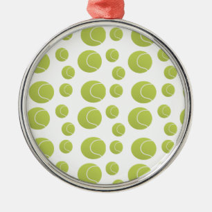 Groene tennisballen patroon metalen ornament