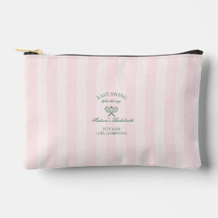 Groene tennisrackets roze gestreepte bruidsdouche etui