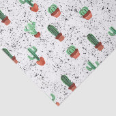 Groene Terracotta Cactus Pots Splatter Patroon Tissuepapier (Detail)