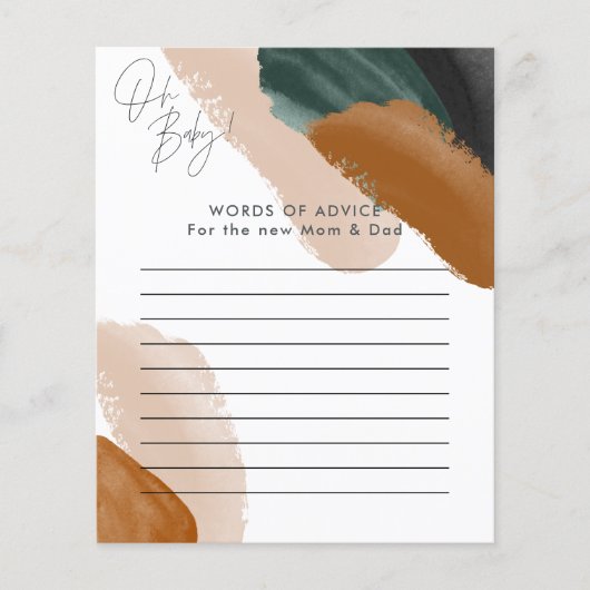 Groene terracotta waterverf baby shower game flyer (Voorkant)