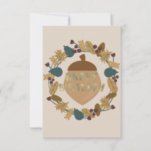 Groene Thanksgiving Herfst Verjaardag Gouden Krans Kaart