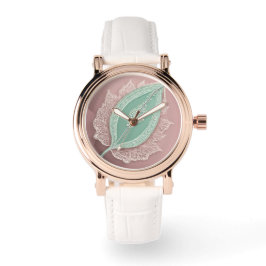 Groene Thee Blad AI-kunst Horloge