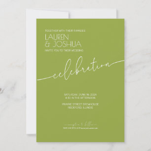 Groene thee · Modern minimalistisch script bruilof Kaart