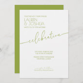 Groene thee · Modern minimalistisch script bruilof Kaart (Voorkant / Achterkant)