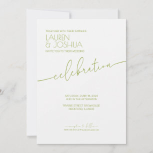 Groene thee · Modern minimalistisch script bruilof Kaart