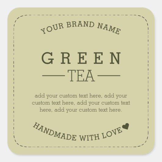 Groene Thee Product Label Stickers Verpakking (Voorkant)