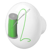 Groene thread met Naaldnaaiderdecor Keramische Knop (Rechts)