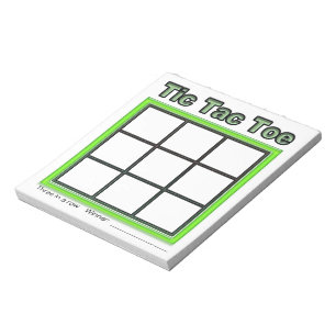 Groene Tic Tac Toe-game-laptop Notitieblok