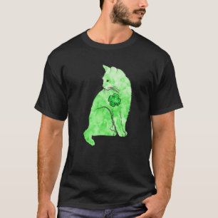 Groene Tie Dye Kat Klavertjes St. Patricks Dag Gel T-shirt