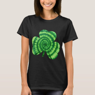 Groene Tie Dye Shamrock Ierse Hippie St Patricks D T-shirt