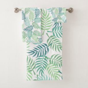 Groene tinten tropische palm bladeren patroon tapi bad handdoek