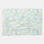 Groene tinten tropische palm bladeren patroon tapi theedoek (Horizontaal)