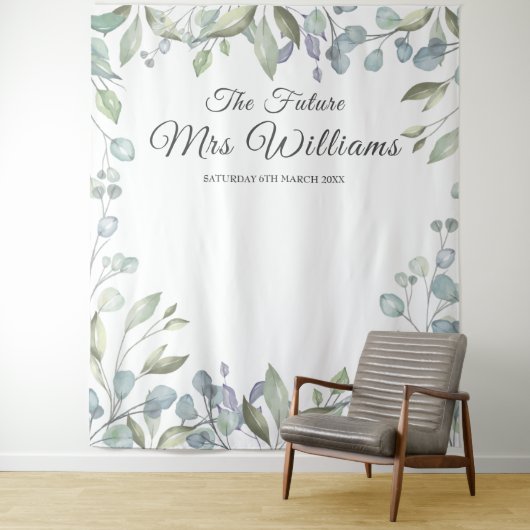 Groene Toekomstige Bruidsfeest Fotorekwisiet Wandkleed (In situ)