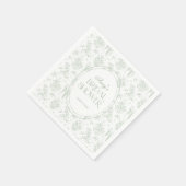 Groene Toile Bloem Klassieke Bruidsdouche Servet (Hoek)