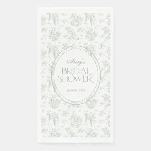 Groene Toile Bloemige Vintage Bruiloft Feest Welko Servet